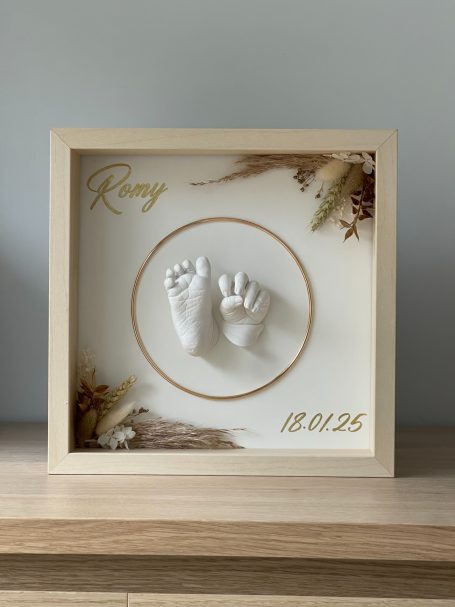 cadre empreinte pied et main bébé 3D